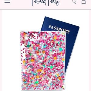 Packed party confetti passport cover wallet case